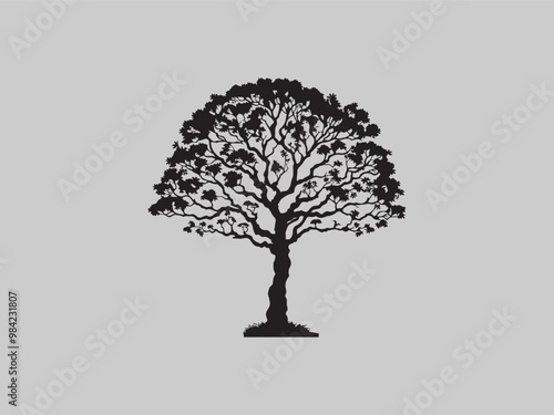 vector black tree of live icon on white background
