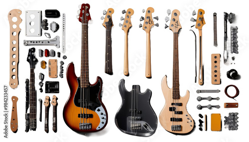  bass background guitar olated generative ai music jazz instrument isolated musical alto sound blues band musician tenor melody play musical instrument classical concert background photorealistic