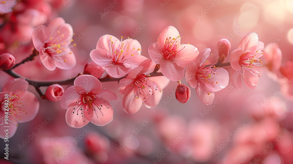 Pink sakura flowers close up Pink sakura flowers close up