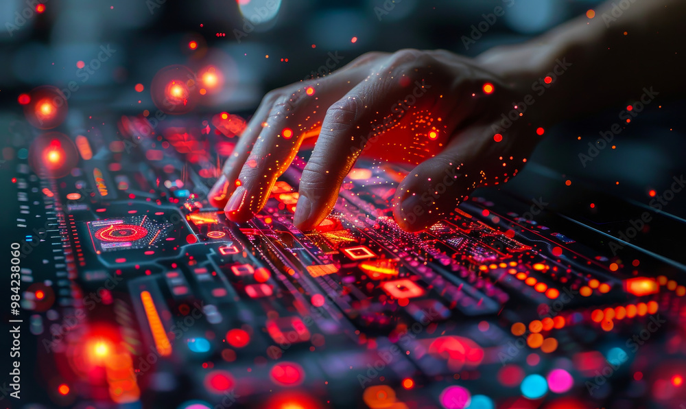 Data Scientist Programmer Using Tablet for AI, Cyber Security, Software Development, Cloud Computing - Technology Concept with Digital Matrix Code Data Scientist Programmer Using Tablet for AI, Cyber Security, Software Development, Cloud Computing - Technology Concept with Digital Matrix Code