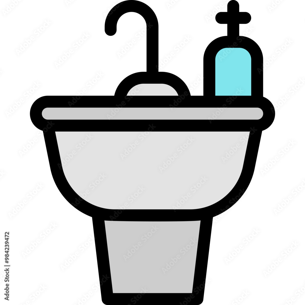 Vector Icon Sink, Bathroom, Basin, Industry, Wash Basin Vector Icon Sink, Bathroom, Basin, Industry, Wash Basin