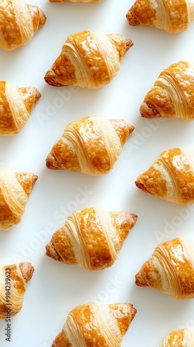 Delicious Mini Croissants in a Perfect Row - Food Photography.