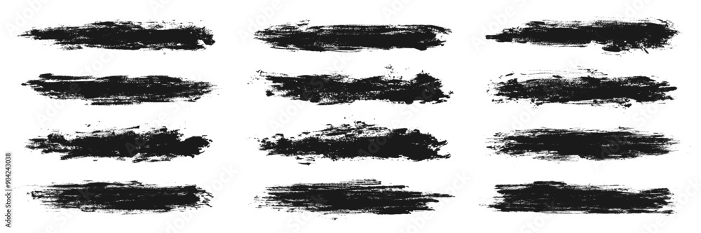 Black paint brush strokes isolated on white background. Dark watercolour set. Abstract textured effect bundle. Graphic design grungy painted style concept for ads, offer, big, mega, or flash sale Black paint brush strokes isolated on white background. Dark watercolour set. Abstract textured effect bundle. Graphic design grungy painted style concept for ads, offer, big, mega, or flash sale