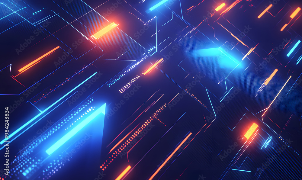 Obraz premium Futuristic Stock Market Chart with Glowing Data or Dynamic Financial Timeline for graphic background