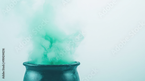 Mysterious Green Smoke Emanating from a Cauldron