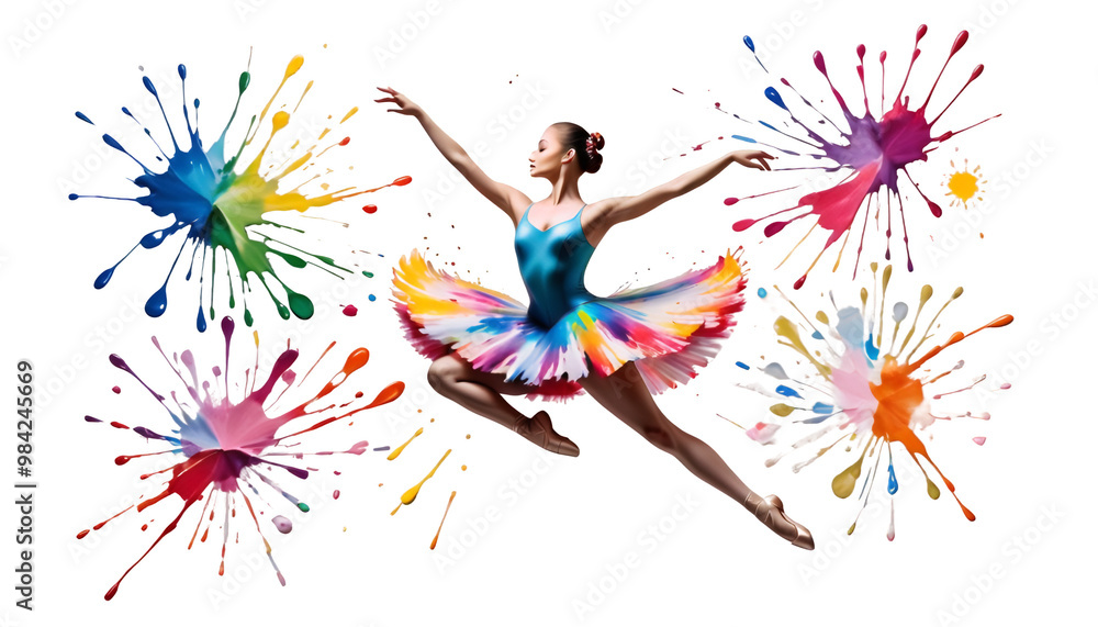 splashes fantasy made ballerina colorful abstract dancing paint dancer dancing colours splash ballerina dripping art moving illustration dress music acrylic paint movement colourful graphic concept