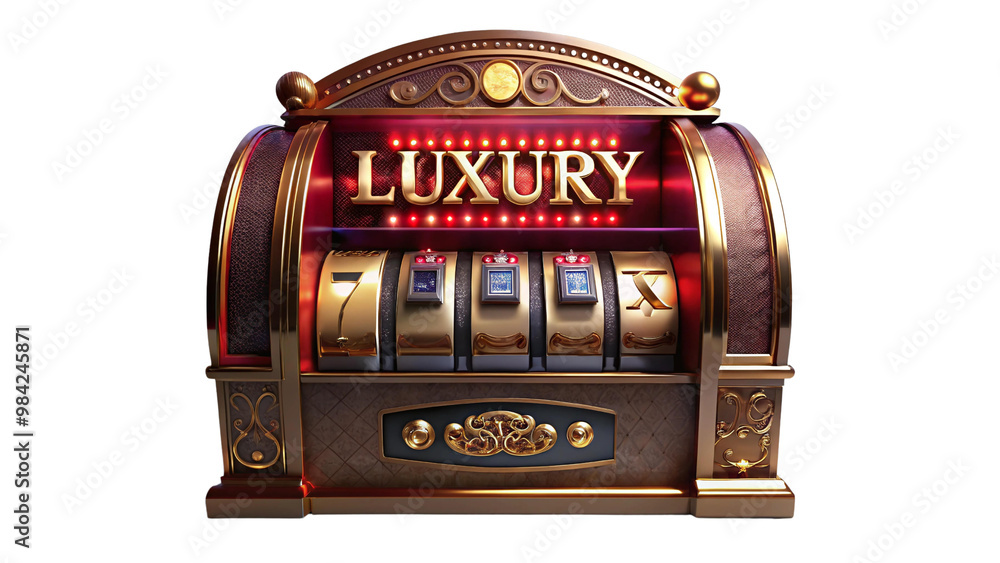 Luxury Slot Machine on a Transparent PNG Background Luxury Slot Machine on a Transparent PNG Background