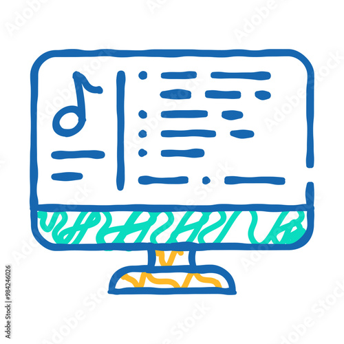 music relax doodle icon sketch vector. music relax sign. isolated symbol illustration