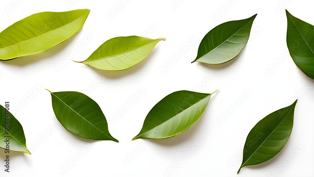 green leaves isolated on white background green leaves isolated on white background