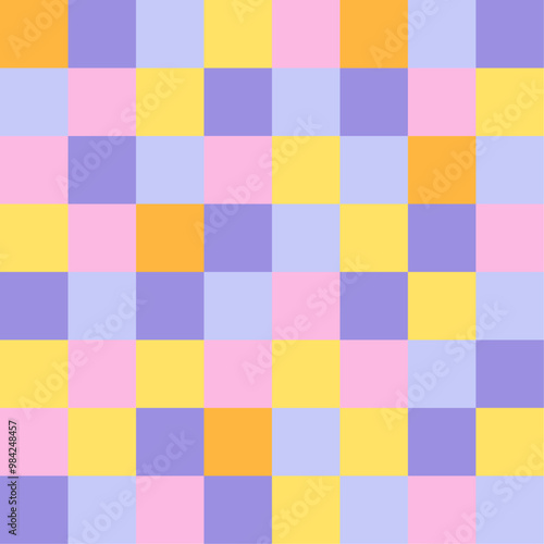 Abstract seamless pattern. Retro checkered background. Vector texture for print, textile, fabric.