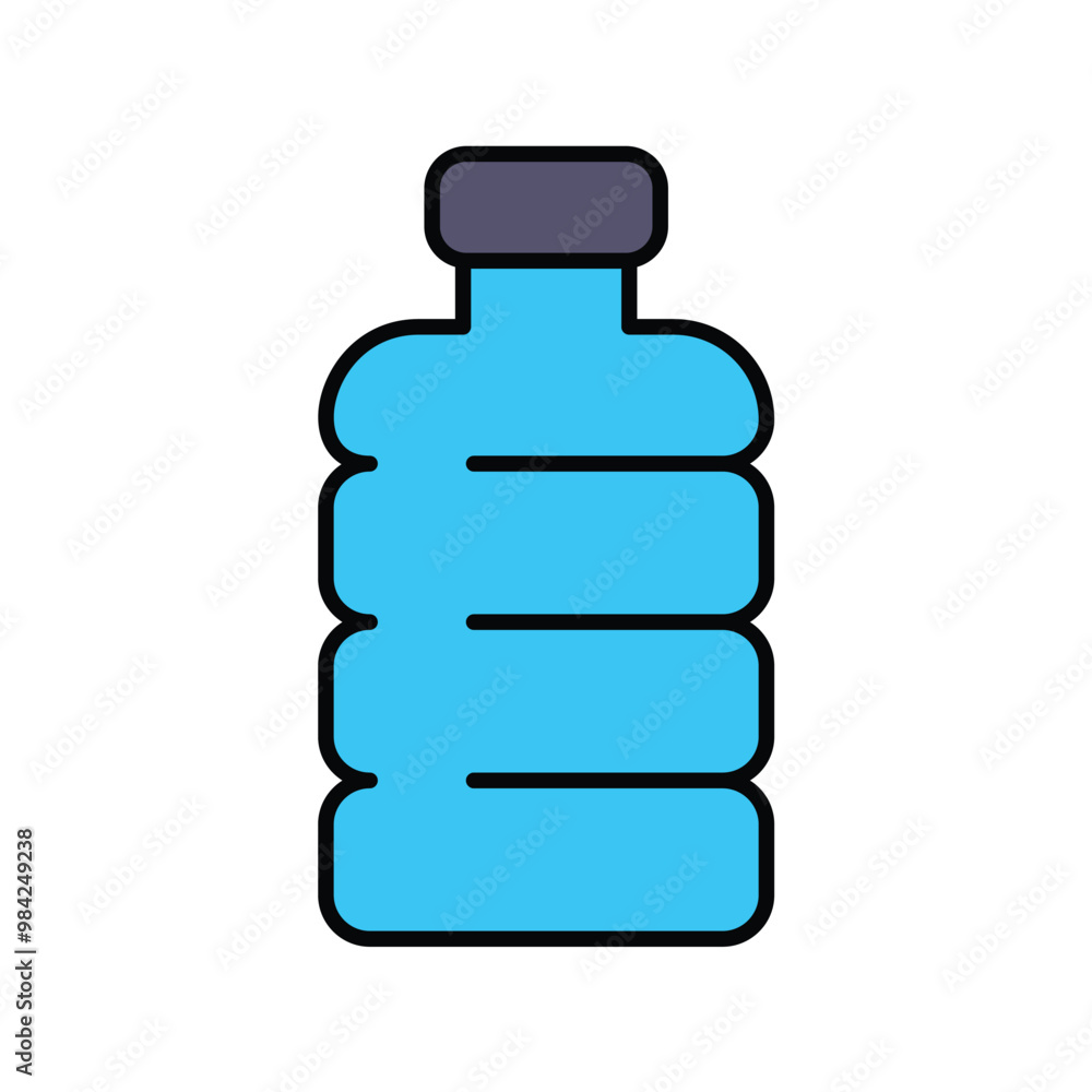 water bottle color line icon with white background vector stock illustration water bottle color line icon with white background vector stock illustration