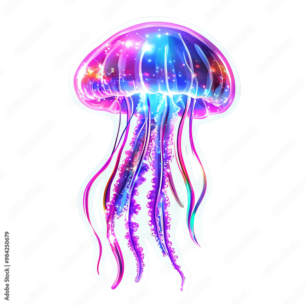 Colorful jellyfish with an abstract design. Colorful jellyfish with an abstract design.