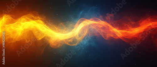 Vibrant abstract waves of orange and blue with a glowing effect, perfect for backgrounds or creative projects.