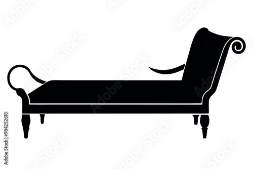      Daybed icon silhouette vector illustration.
