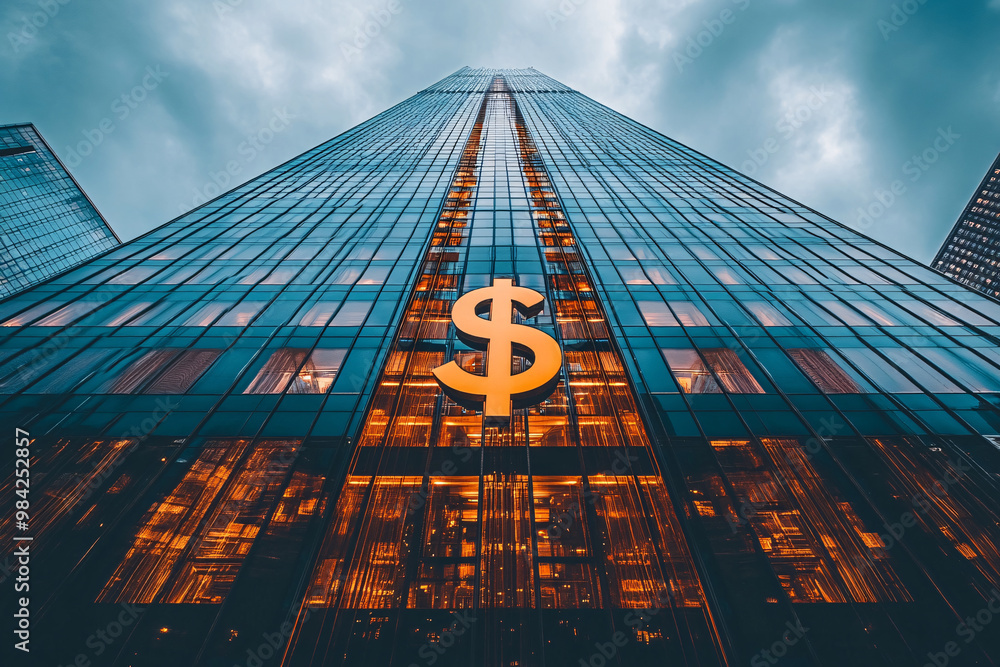 custom made wallpaper toronto digitalFinancial office skyscrapers with the $ dolar