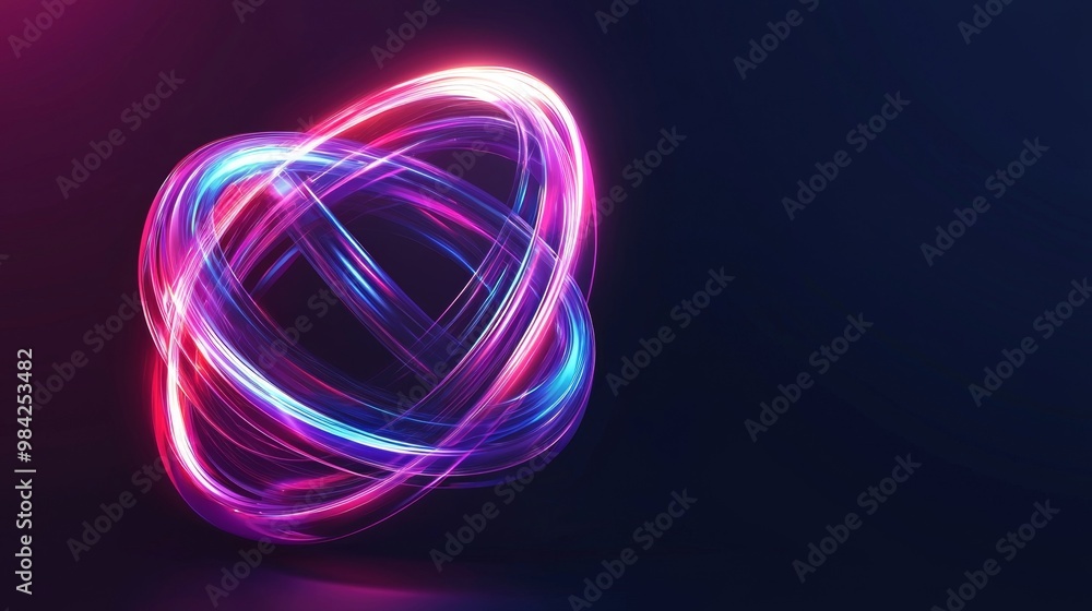 Glowing Neon Futuristic Abstract Sphere with Dynamic Swirling Energetic Patterns Glowing Neon Futuristic Abstract Sphere with Dynamic Swirling Energetic Patterns