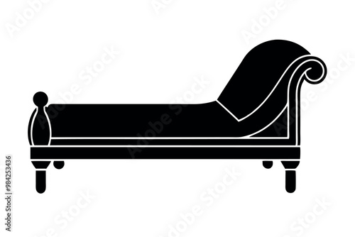      Daybed icon silhouette vector illustration.
