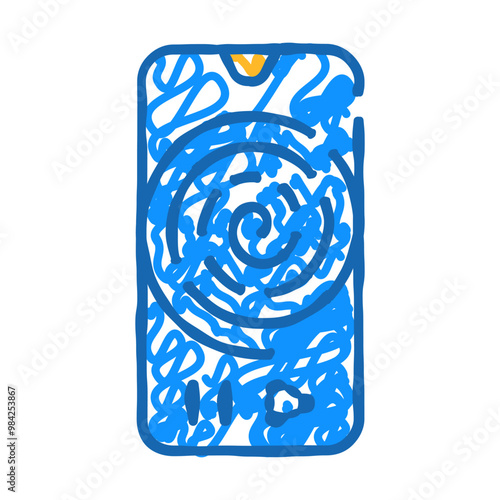 relaxation phone app doodle icon sketch vector. relaxation phone app sign. isolated symbol illustration