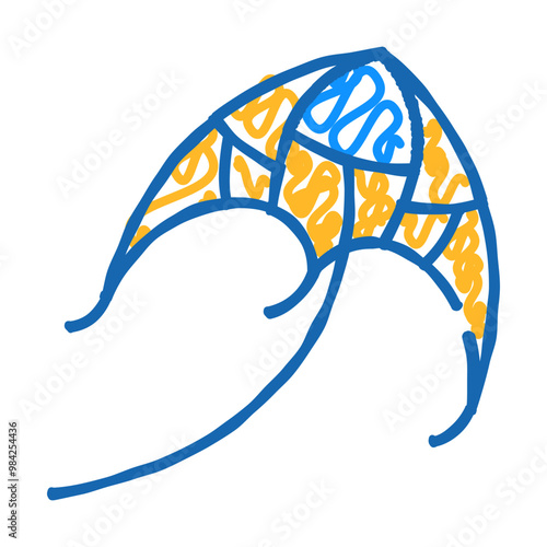 flying kite doodle icon sketch vector. flying kite sign. isolated symbol illustration
