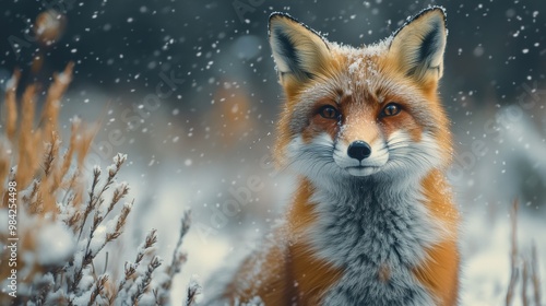 Red Fox in Snow.