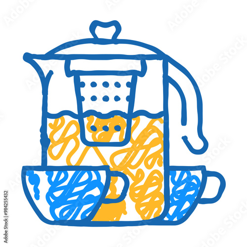 tea drink for relax doodle icon sketch vector. tea drink for relax sign. isolated symbol illustration