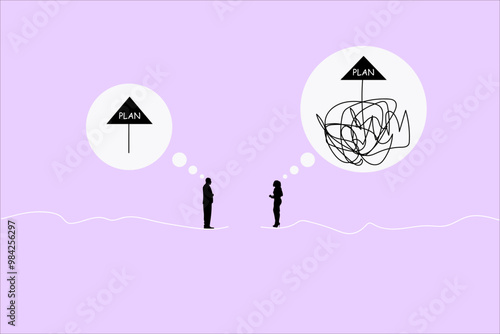 Business man walking at crossroads confused about choosing direction