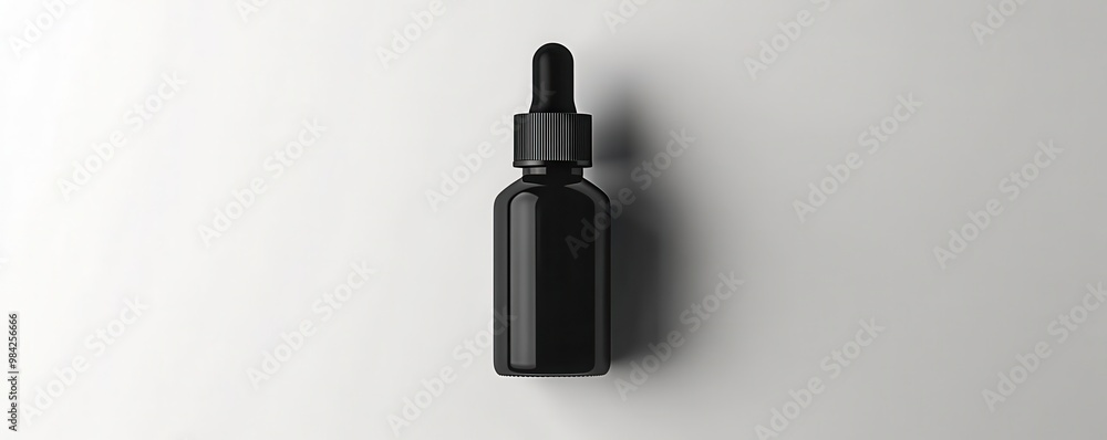 Black Dropper Bottle Mockup on White Background Black Dropper Bottle Mockup on White Background