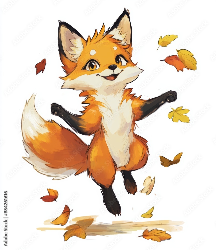 Obraz premium Happy Autumn Fox.
