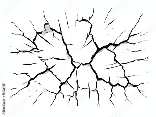 Black crack over white background. Cracks Background. Cracks texture. Background with cracks.  