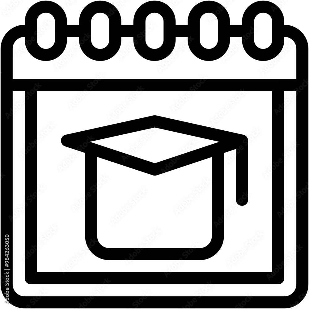 Vector Icon Graduation, Calendar, Time And Date, Education, Graduation Hat Vector Icon Graduation, Calendar, Time And Date, Education, Graduation Hat