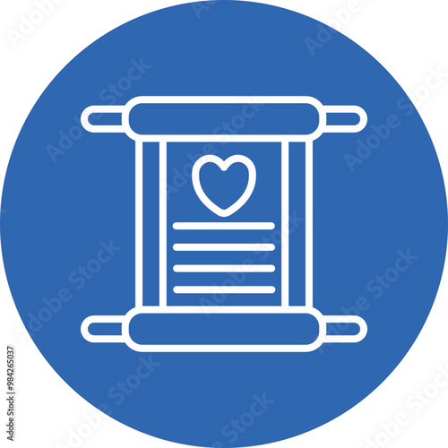Wedding Vows line circle icon