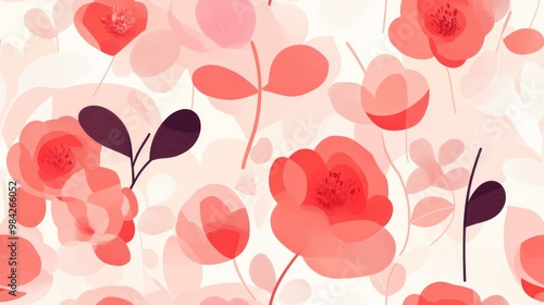 Wallpaper Mural Romantic geometric background for Valentine s Day featuring a floral design in rose hues Torontodigital.ca