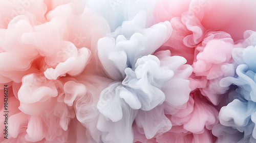 A stunning blend of soft pastel colors creating an abstract cloud-like formation, perfect for modern art and design projects.