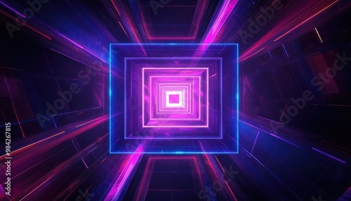 Abstract neon square pattern layered background mobile wallpaper in high definition