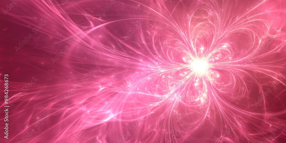 Abstract pink background featuring a fractal explosion star with glossy elements and intricate lines Beautiful illustration with dynamic patterns Abstract pink background featuring a fractal explosion star with glossy elements and intricate lines Beautiful illustration with dynamic patterns