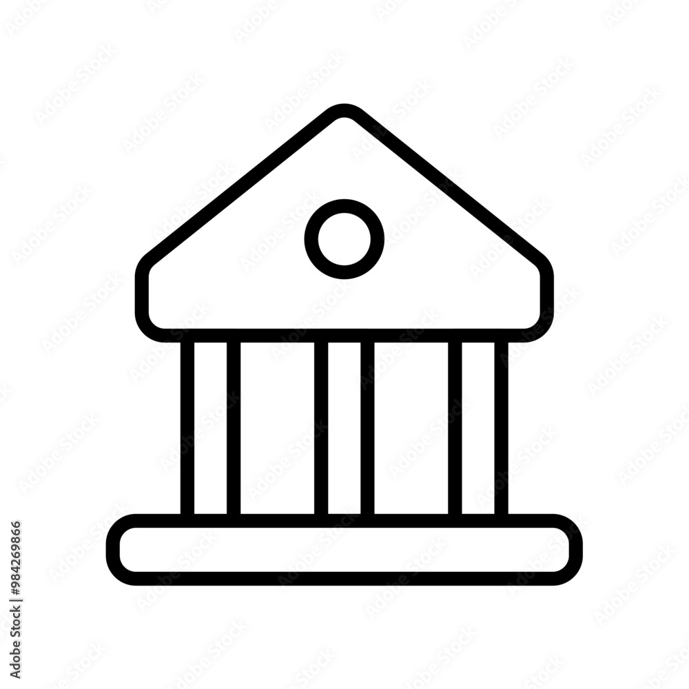 bank building icon, line vector isolated on white background. trendy and modern design bank building icon, line vector isolated on white background. trendy and modern design