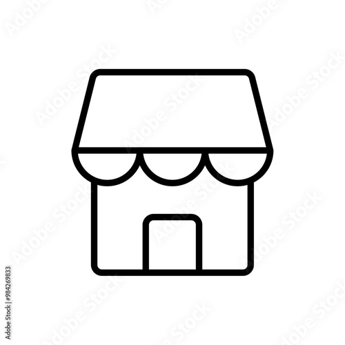 shop icon, line vector isolated on white background. trendy and modern design