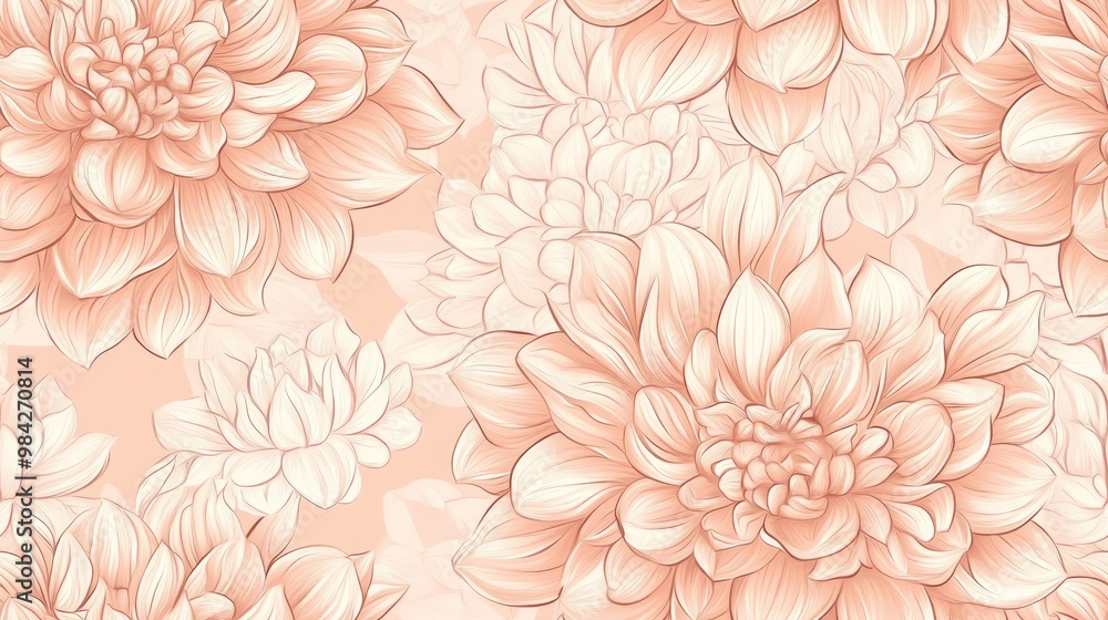 Elegant seamless dahlia floral pattern for invitations cards prints gift wrap textiles and wallpapers Elegant seamless dahlia floral pattern for invitations cards prints gift wrap textiles and wallpapers