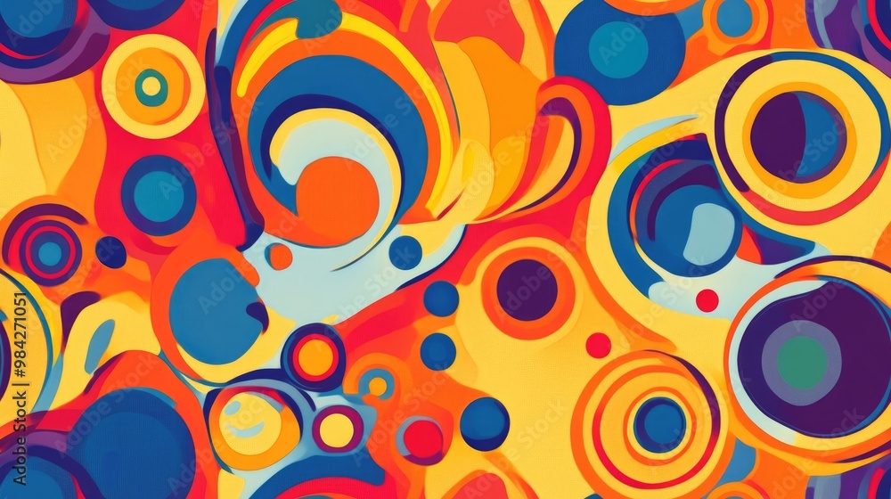 Fototapeta premium Psychedelic abstract image featuring distorted circles and ellipses