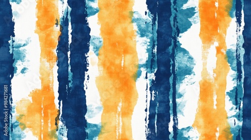 Streaked broken stripe summer tie dye batik pattern Seamless blotched stain space dyed shibori effect Washed out painterly trendy fashion print background