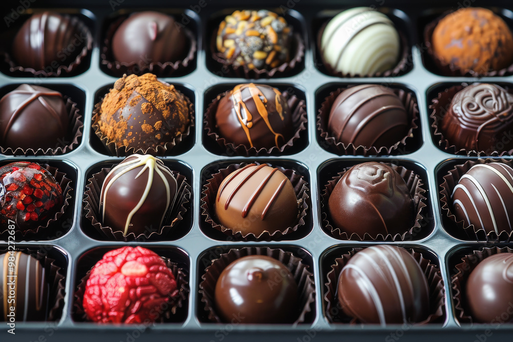 Obraz premium Chocolate Box Assortment Background