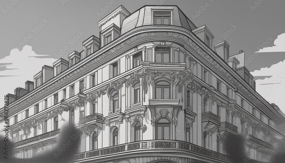 the facade of a building the facade of a building