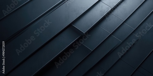 Elegant black abstract metallic background featuring steps and corners in a line art illustration