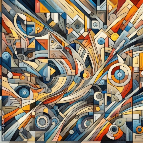 art in cubism style. illustration abstract styled Decorative background