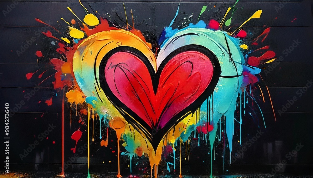 Fototapeta premium background with graffiti