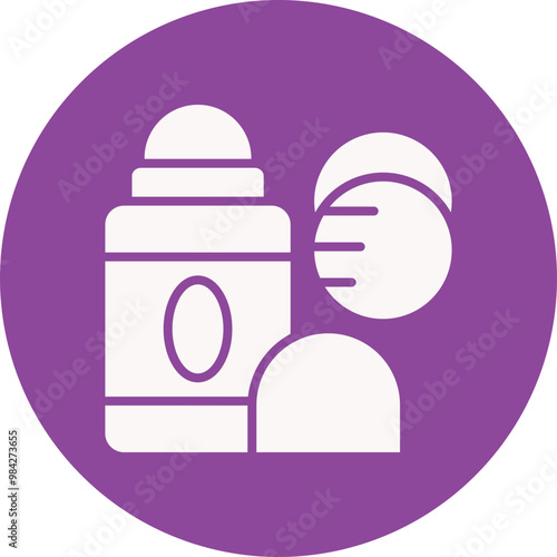 Makeup Remover glyph circle icon