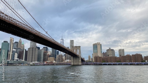 New York City, USA - SEP 18 2023: Skyline of New York City with view from Manhattan bridge