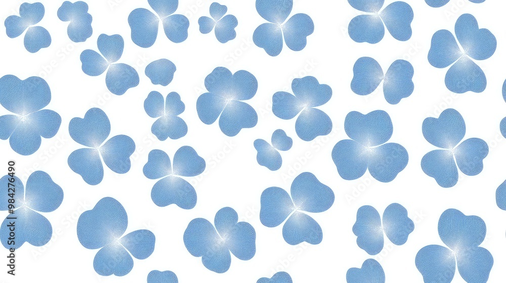 White and blue seamless clover pattern for web design White and blue seamless clover pattern for web design