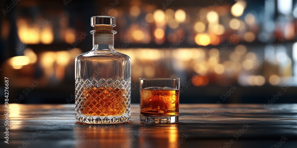 Strong alcohol drink. Whisky, rum, tequila, cognac at dark bar. Strong alcohol drink. Whisky, rum, tequila, cognac at dark bar.