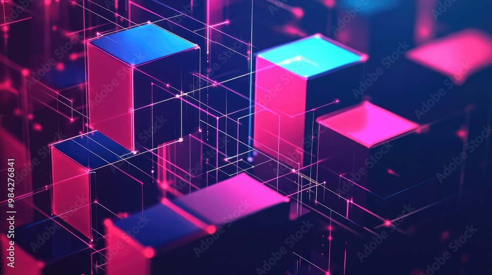 Line art illustration depicting the concept of digital connection through 3D design Line art illustration depicting the concept of digital connection through 3D design